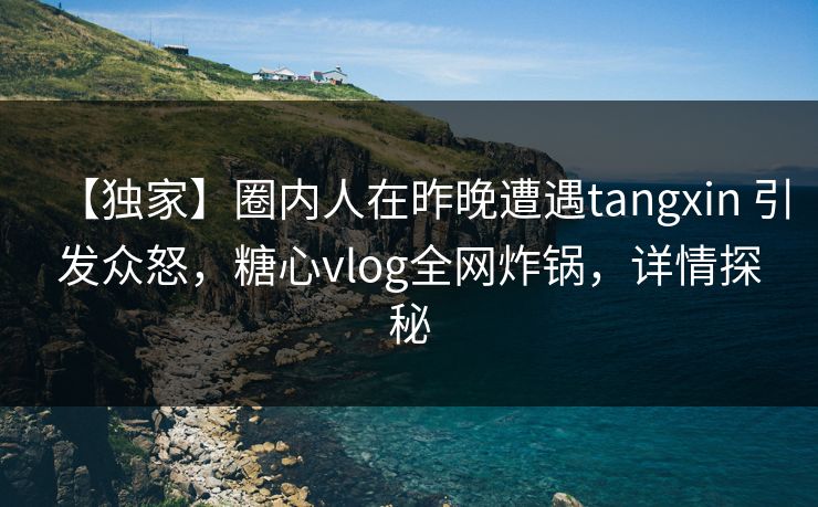 【独家】圈内人在昨晚遭遇tangxin 引发众怒,糖心vlog全网炸锅,详情探秘