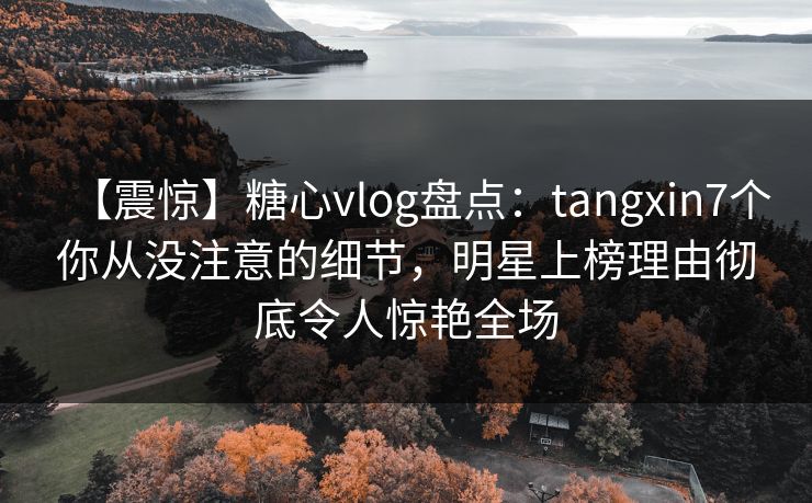 【震惊】糖心vlog盘点：tangxin7个你从没注意的细节，明星上榜理由彻底令人惊艳全场